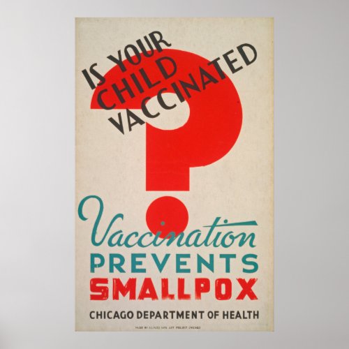 Is Your Child Vaccinated Vintage Poster