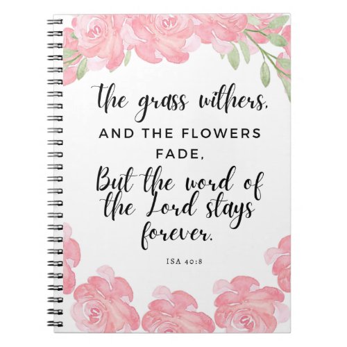 Isa 408  Scripture Journal  Pink Floral design