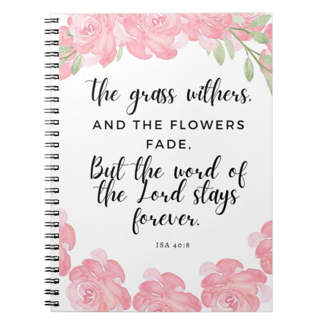 Isa 40:8 | Scripture Journal | Pink Floral design (Front)