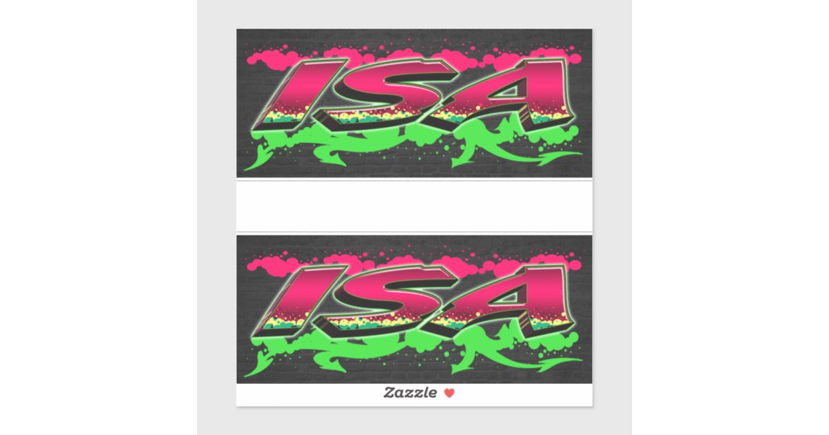Isa First Name Graffiti Sticker | Zazzle