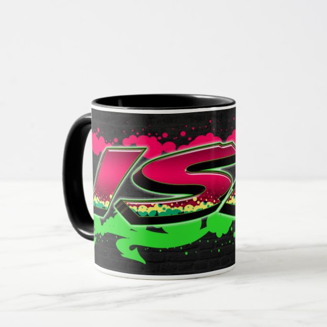 Isa First Name Name Graffiti red green Tasse Mug (Front Left)