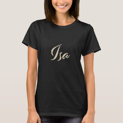 Isa white gold Handwriting Shirt T_shirt