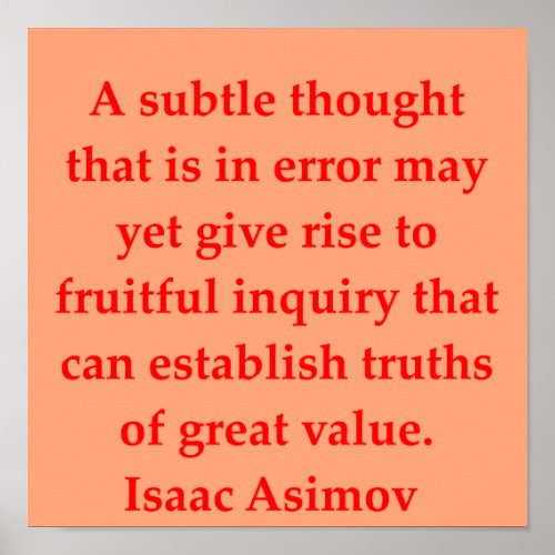 isaac asimov quote poster