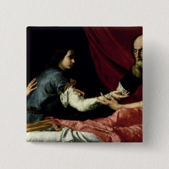 Isaac Blessing Jacob, 1637 Pinback Button (Front)