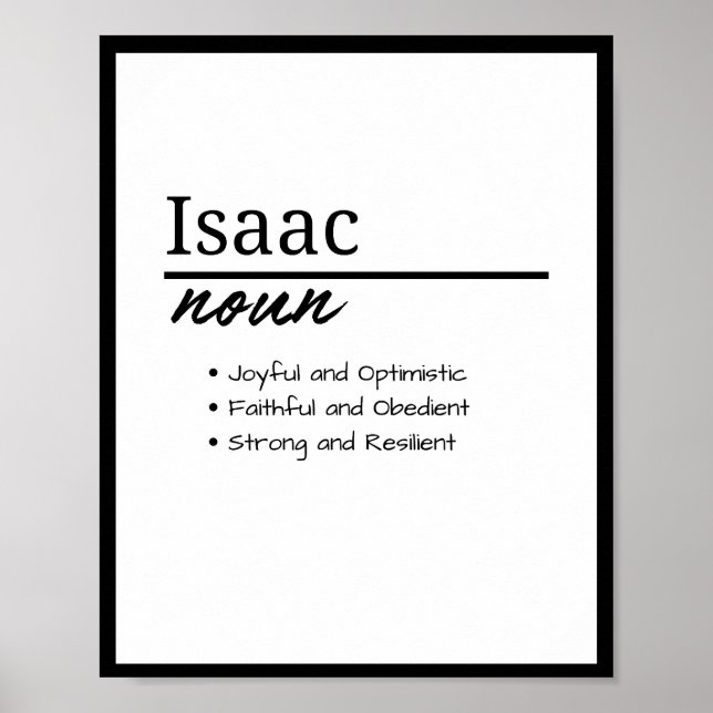 Isaac, Boy Personalized Name Definition Poster (Front)