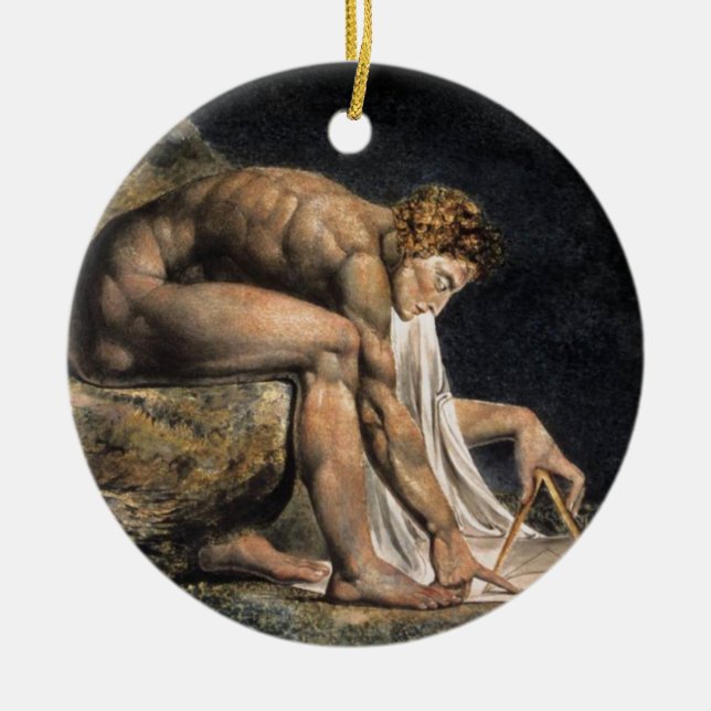 Isaac Newton Ceramic Ornament (Front)