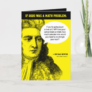 Isaac Newton Funny 2020 Math Problem Quote Black Holiday Card