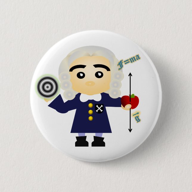 Isaac Newton Pinback Button (Front)