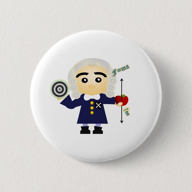Isaac Newton Pinback Button (Front)