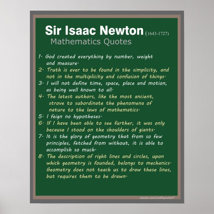 Isaac Newton Quotes poster