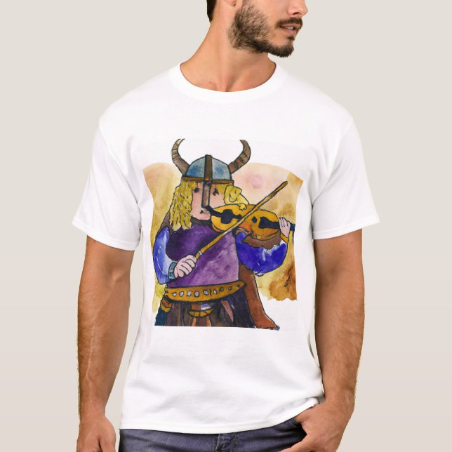 Isaac Stern as a Viking Violinist tee shirt (Front)
