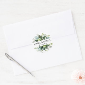 Isabel & Daniel Wedding Classic Round Sticker