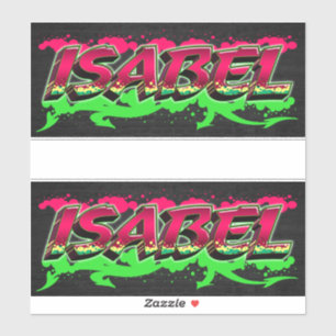 Isabel First Name Graffiti Sticker Decal