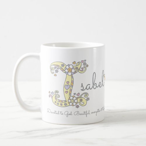 Isabel I name and meaning monogram mug