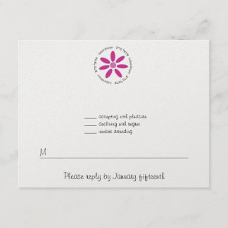 Isabel Miriam Custom RSVP with Pink Daisy Card