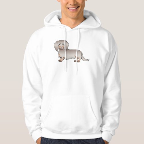 Isabella And Tan Long Hair Dachshund Cartoon Dog Hoodie