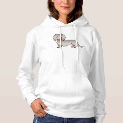 Isabella And Tan Long Hair Dachshund Cartoon Dog Hoodie