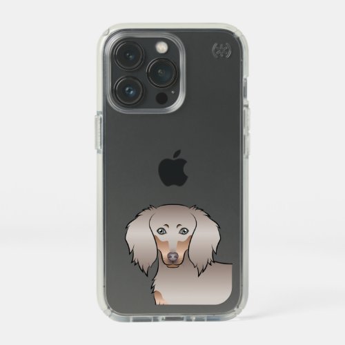 Isabella And Tan Long Hair Dachshund Cute Dog Head Speck iPhone 13 Pro Case