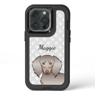 Isabella And Tan Long Hair Dachshund Dog &amp; Name iPhone 13 Pro Case