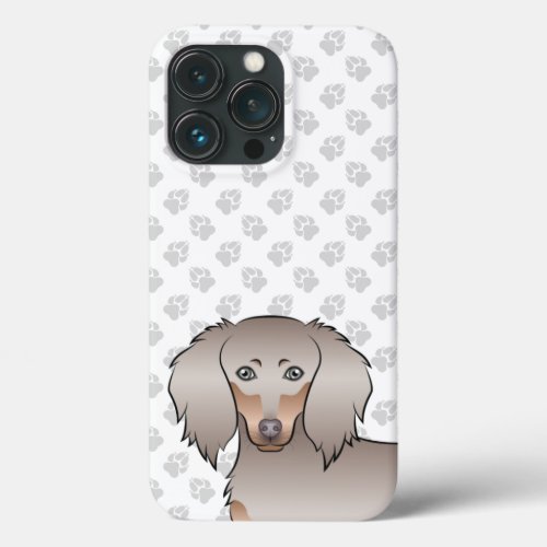 Isabella And Tan Long Hair Dachshund Head  Paws iPhone 13 Pro Case