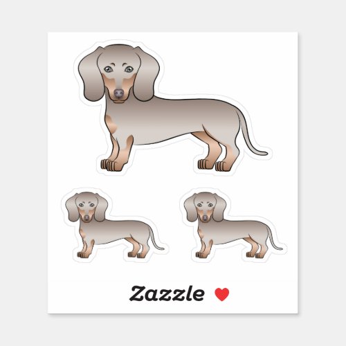 Isabella And Tan Short Hair Dachshund Cartoon Dog Sticker
