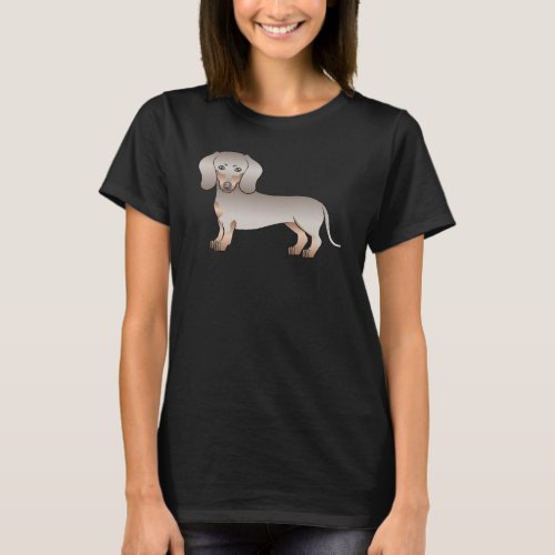 Isabella And Tan Short Hair Dachshund Cartoon Dog T_Shirt