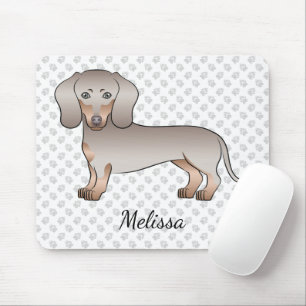 Isabella And Tan Short Hair Dachshund Dog And Name Mouse Pad