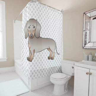 Isabella And Tan Short Hair Dachshund Dog And Paws Shower Curtain
