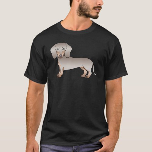 Isabella And Tan Smooth Coat Dachshund Cartoon Dog T_Shirt