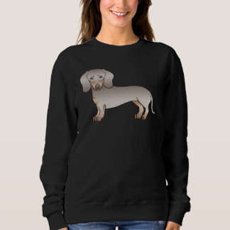 Isabella And Tan Smooth Coat Dachshund Dog Design Sweatshirt