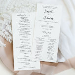 Isabella Catholic Wedding Program with Mass<br><div class="desc">This elegant, Catholic wedding ceremony with mass program card is double-sided. It features a classic serif font accented by a chic, handwritten calligraphy script and a simple Christian cross on the front The typography focused design provides you with a text template for a traditional Catholic order of service with mass....</div>