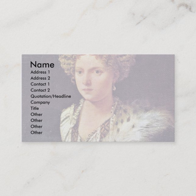 Isabella Dâ € ™ Estedeutsch: Portrait Of Isabella Business Card (Front)