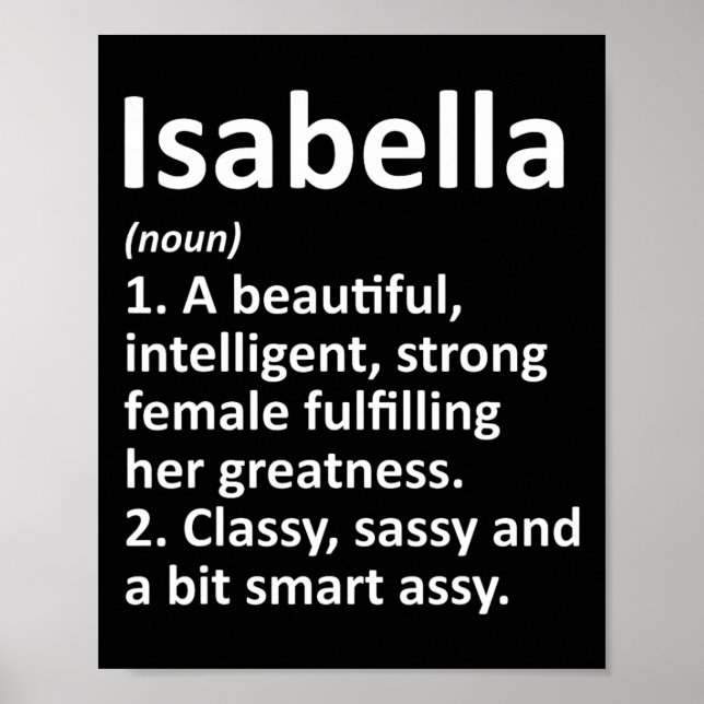 Isabella Definition Personalized Name Funny Christ Poster (Front)