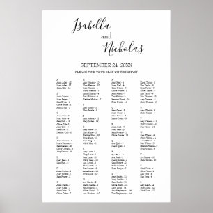 Isabella Elegant Alphabetical Seating Chart