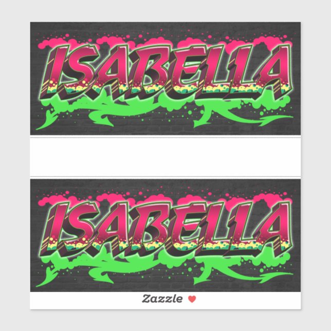 Isabella First Name Graffiti Decal Sticker (Sheet)