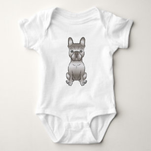 Isabella French Bulldog Frenchie Cute Cartoon Dog Baby Bodysuit