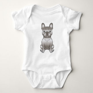 Isabella French Bulldog Frenchie Cute Cartoon Dog Baby Bodysuit