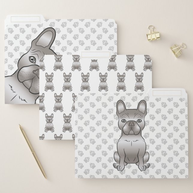 Isabella French Bulldog Frenchie Cute Cartoon Dog File Folder (Set)