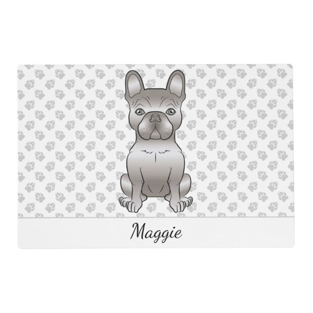 Isabella French Bulldog / Frenchie Cute Dog & Name Placemat (Front)