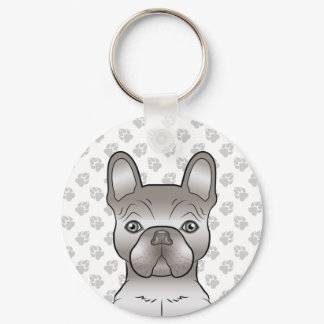 Isabella French Bulldog / Frenchie Cute Dog &amp; Paws Keychain