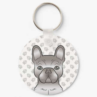 Isabella French Bulldog / Frenchie Cute Dog & Paws Keychain
