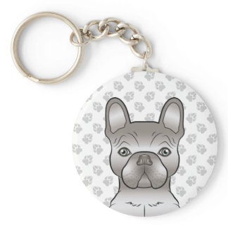 Isabella French Bulldog / Frenchie Cute Dog &amp; Paws Keychain