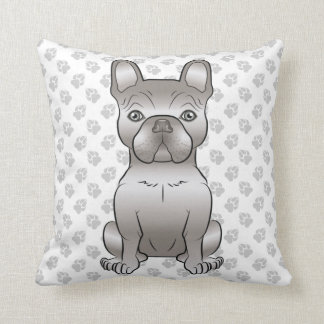 Isabella French Bulldog / Frenchie Cute Dog &amp; Paws Throw Pillow
