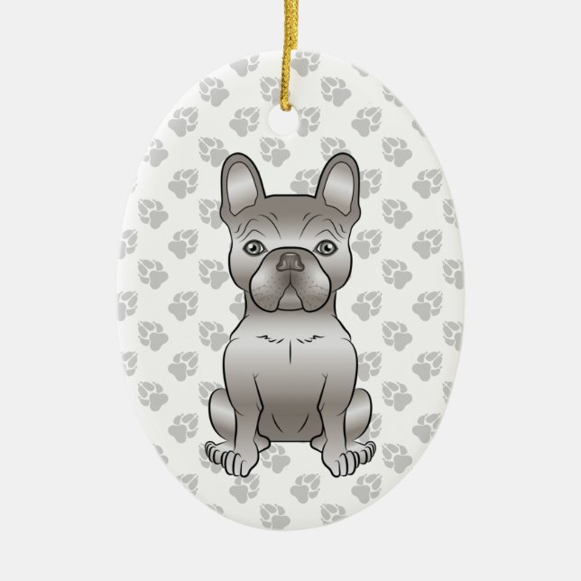 Isabella French Bulldog / Frenchie Cute Dog & Text Ceramic Ornament (Front)