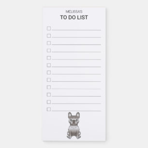 Isabella French Bulldog / Frenchie Dog To Do List Magnetic Notepad