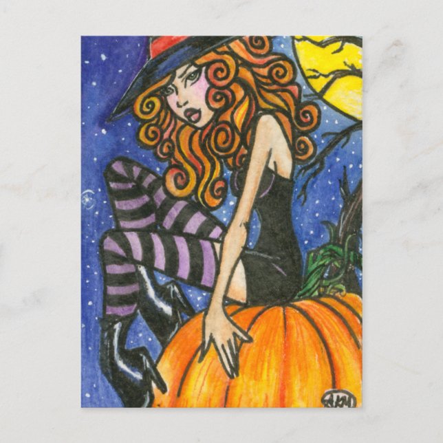 Isabella : Halloween Witch Postcard by Faerydae (Front)