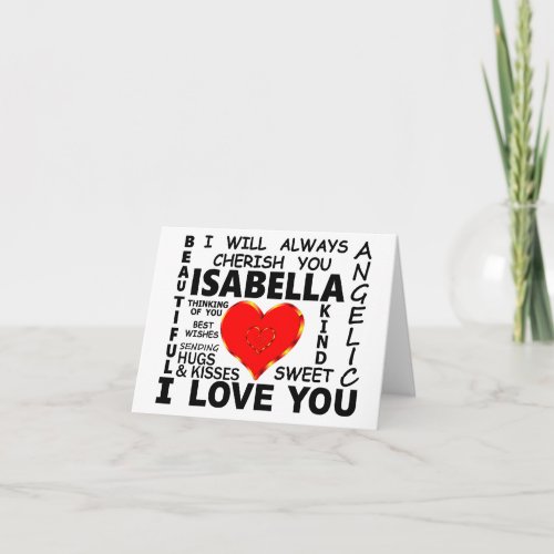 Isabella I Love You Card