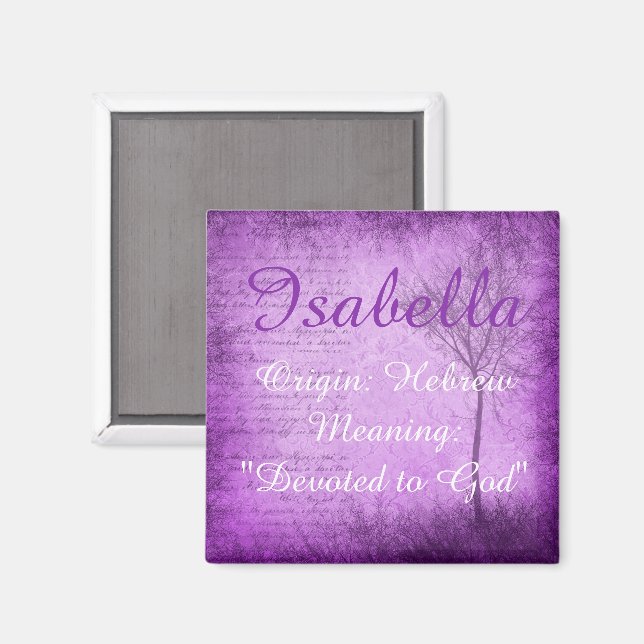 Isabella Name Meaning Magnet Purple Whimsical Tree | Zazzle