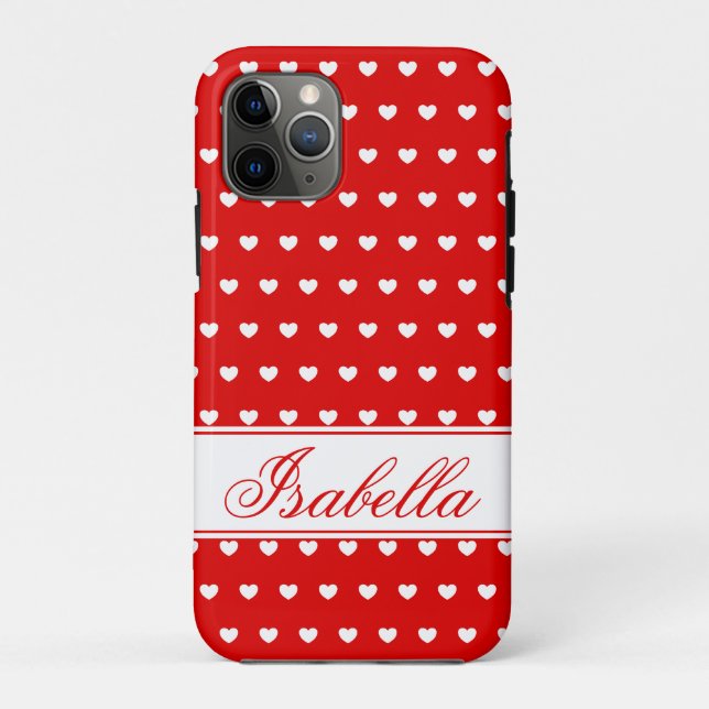 Isabella - Name Template, Flashy Red and White Case-Mate iPhone Case (Back)