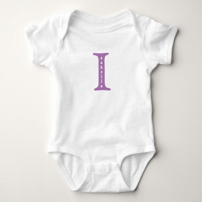 Isabella Personalized Baby One Piece tshirt Purple (Front)